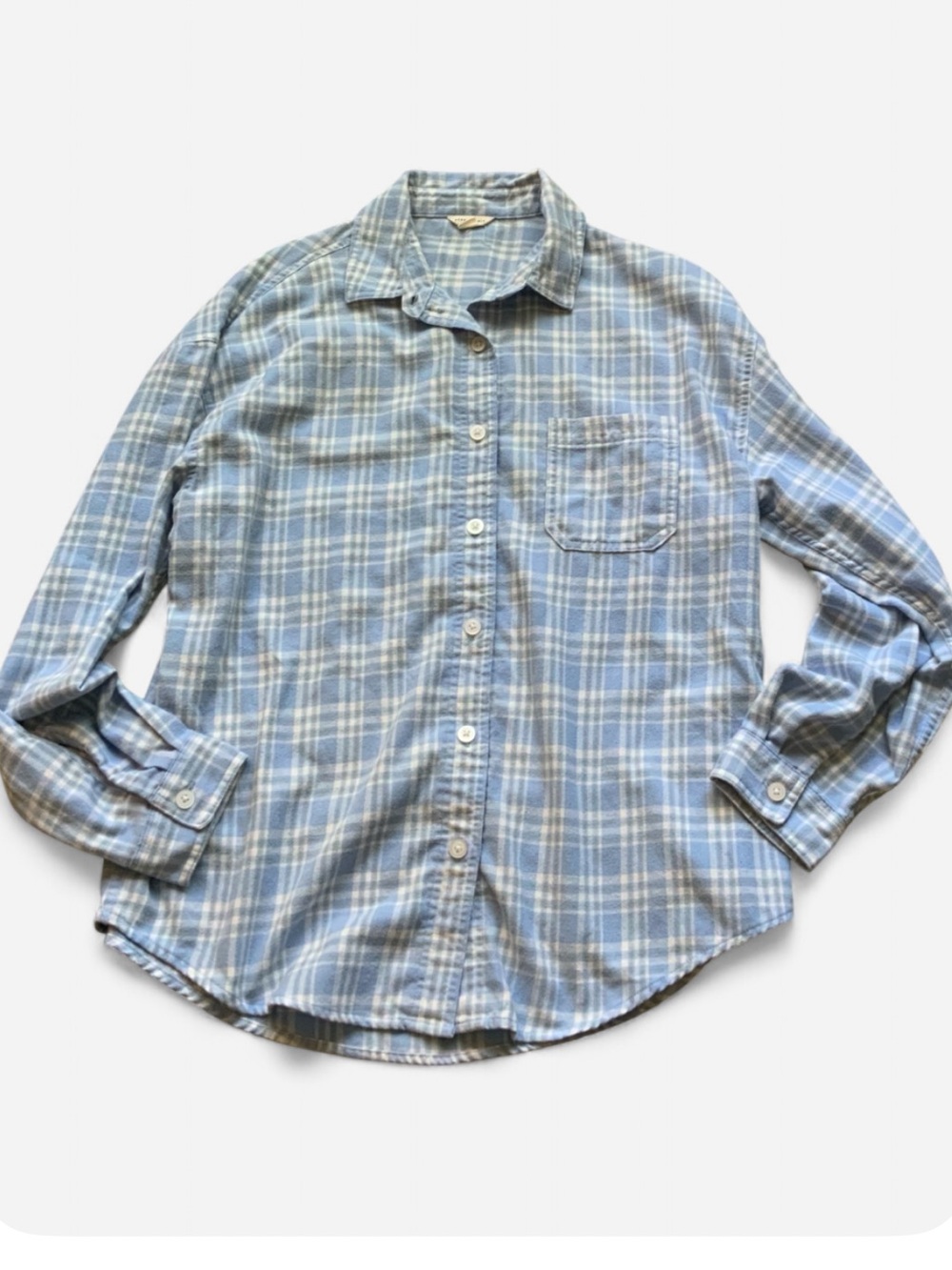 Aeropostale Light Blue Plaid Button-Down Shirt Medium